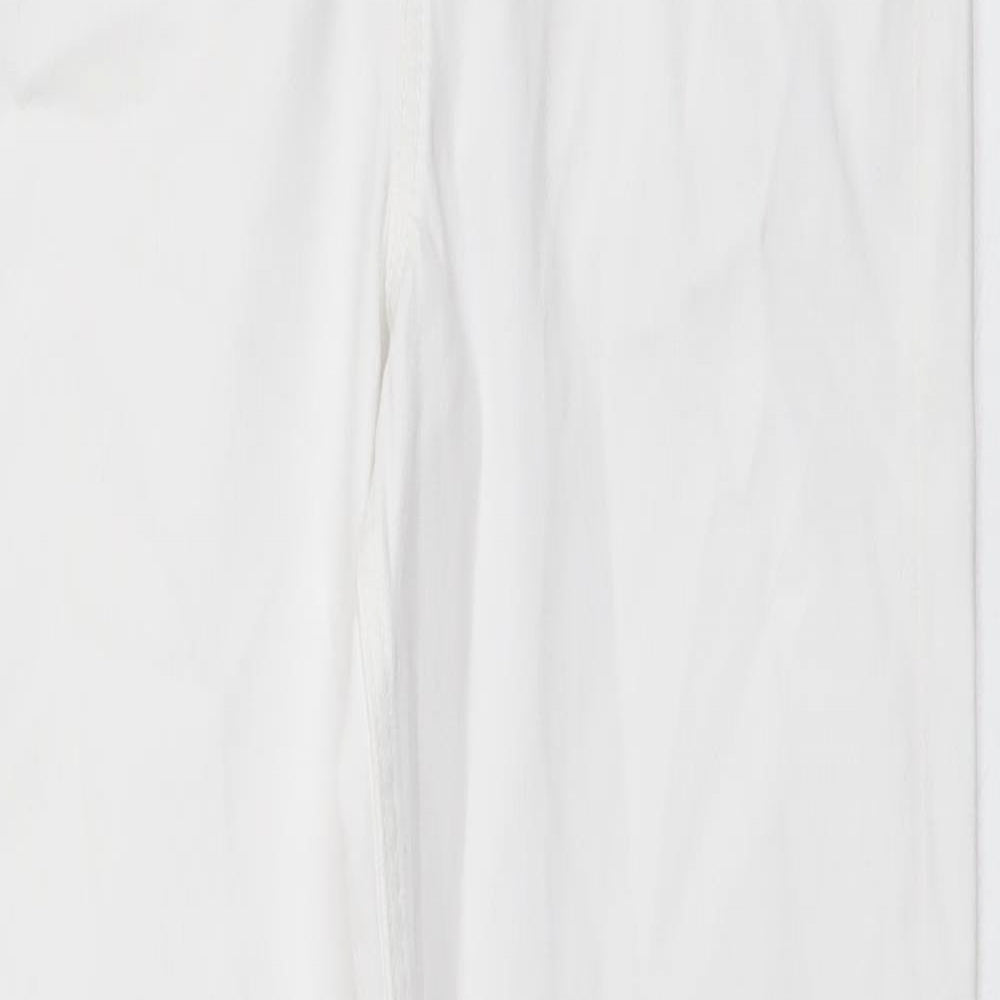 Marks and Spencer Womens White Cotton Skinny Jeans Size 8 L29 in Regular Button