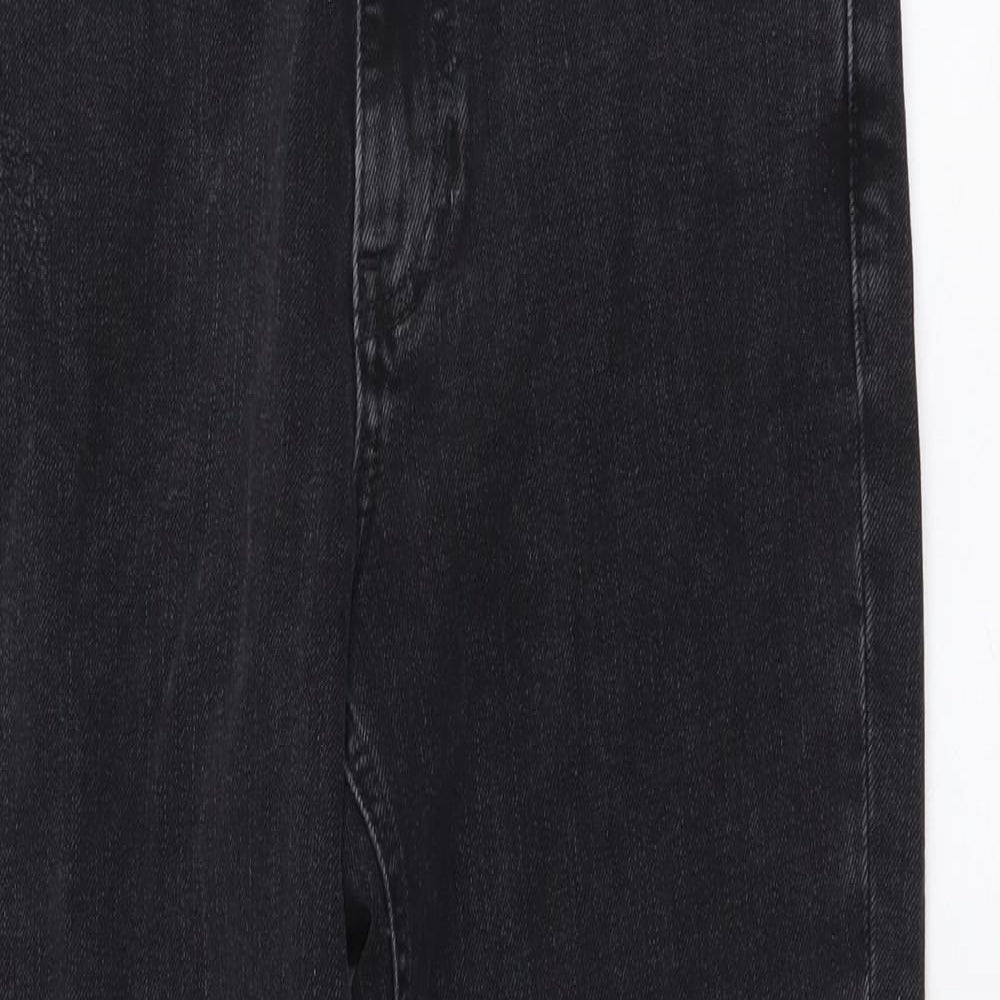 Marks and Spencer Womens Grey Cotton Skinny Jeans Size 8 L25 in Slim Button