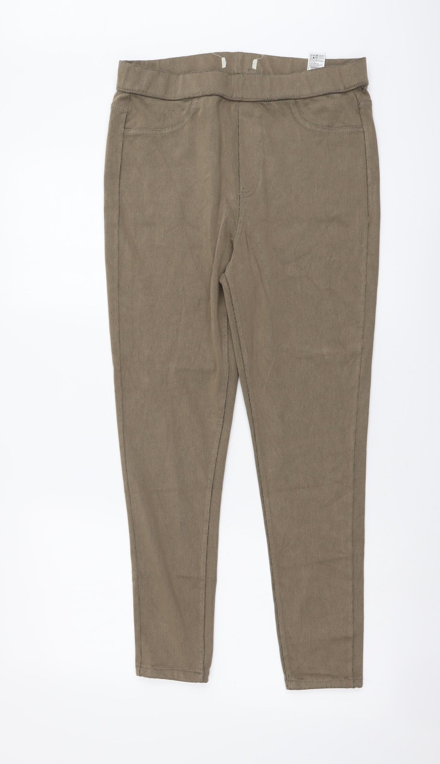Marks and Spencer Womens Beige Cotton Jegging Leggings Size 14 L26 in