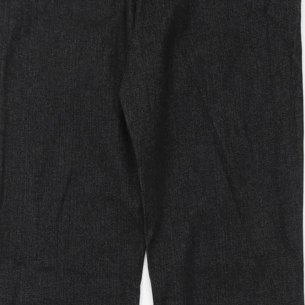 Marks and Spencer Womens Black Cotton Bootcut Jeans Size 14 L28 in Regular Button