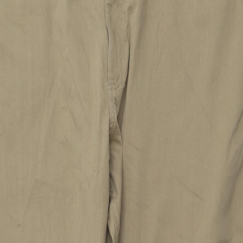 Marks and Spencer Mens Brown Cotton Straight Jeans Size 44 in L29 in Regular Button