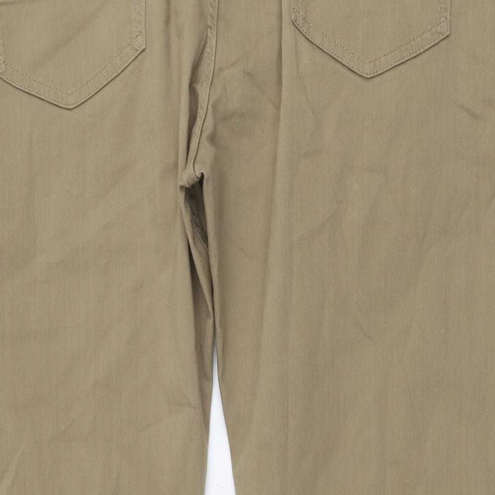 Marks and Spencer Mens Brown Cotton Straight Jeans Size 44 in L29 in Regular Button