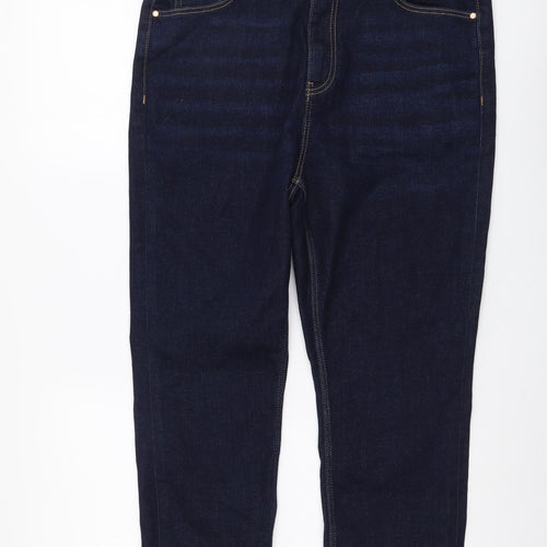 Marks and Spencer Womens Blue Cotton Cropped Jeans Size 16 L21 in Regular Button