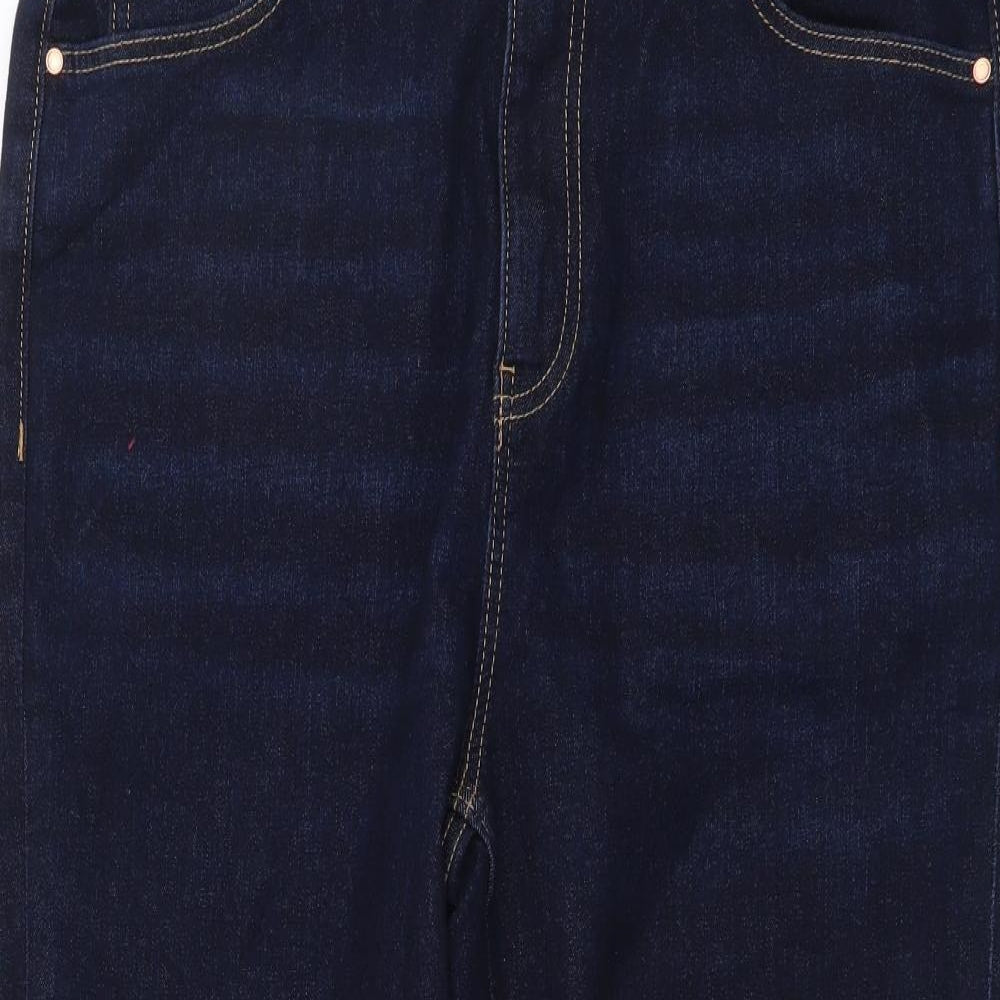 Marks and Spencer Womens Blue Cotton Cropped Jeans Size 16 L21 in Regular Button