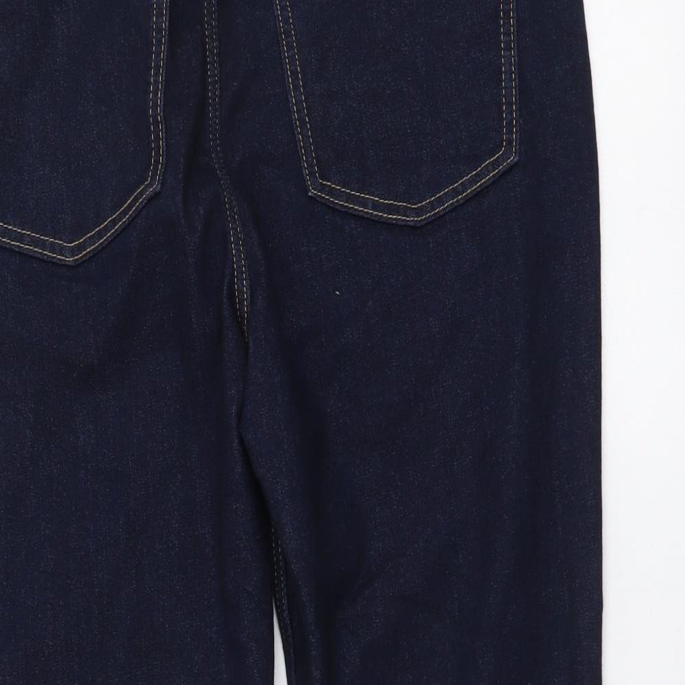 Marks and Spencer Womens Blue Cotton Cropped Jeans Size 16 L21 in Regular Button