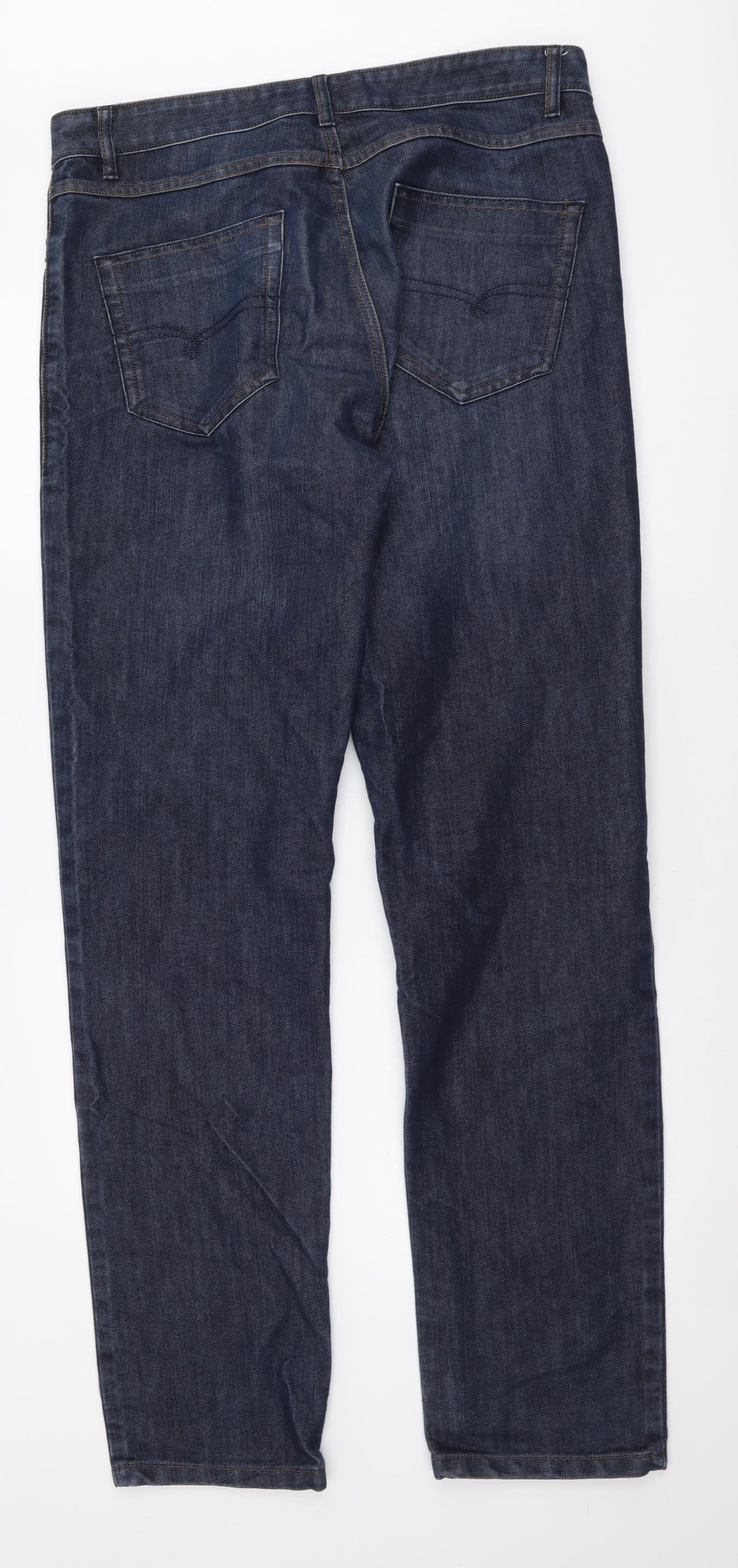 NEXT Mens Blue Cotton Straight Jeans Size 34 in L35 in Regular Button