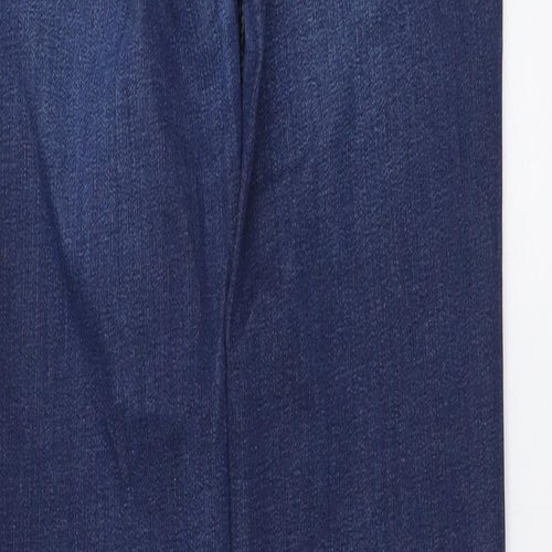 NEXT Womens Blue Cotton Straight Jeans Size 14 L30 in Slim Button