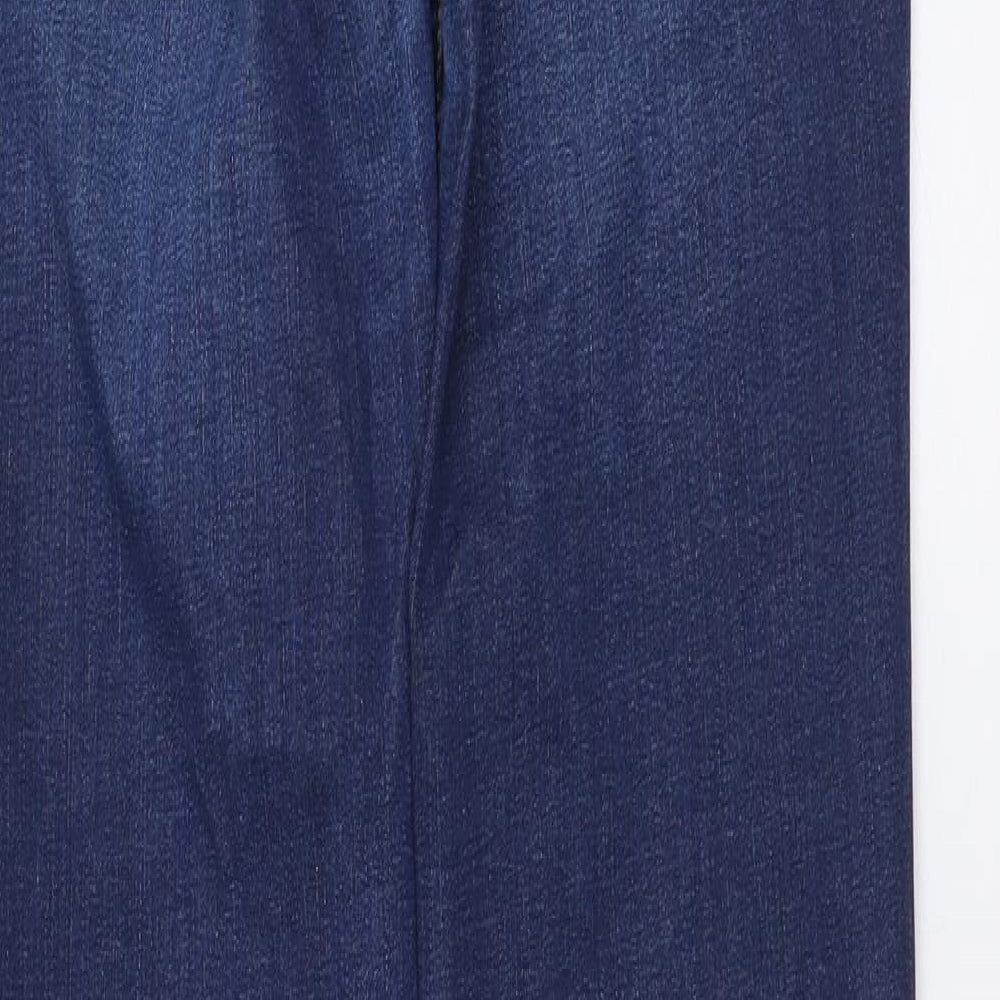 NEXT Womens Blue Cotton Straight Jeans Size 14 L30 in Slim Button