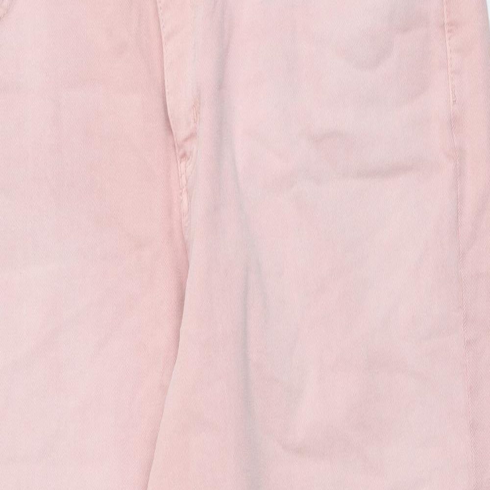 Marks and Spencer Womens Pink Cotton Mom Jeans Size 20 L25 in Regular Button