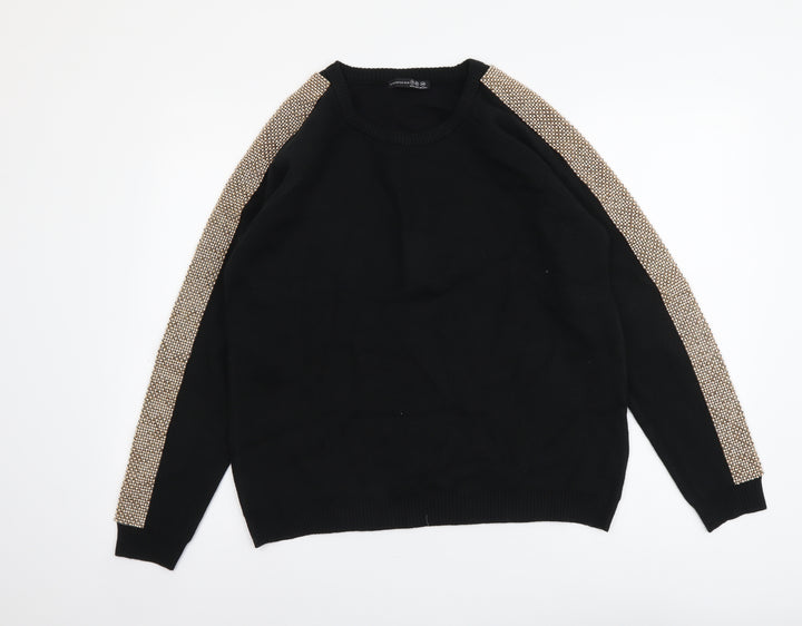 Atmosphere Womens Black Round Neck Acrylic Pullover Jumper Size 14