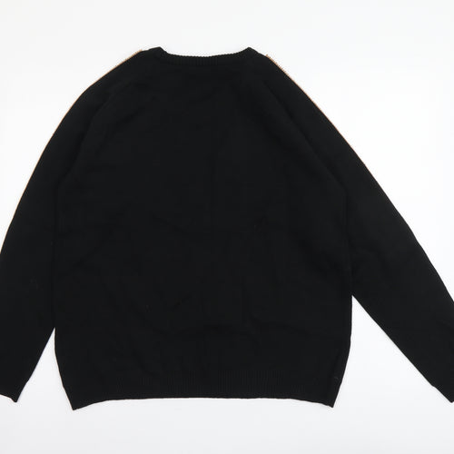 Atmosphere Womens Black Round Neck Acrylic Pullover Jumper Size 14