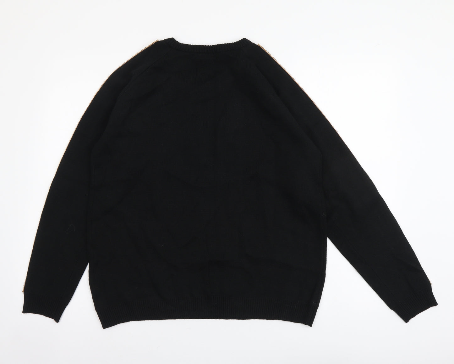 Atmosphere Womens Black Round Neck Acrylic Pullover Jumper Size 14