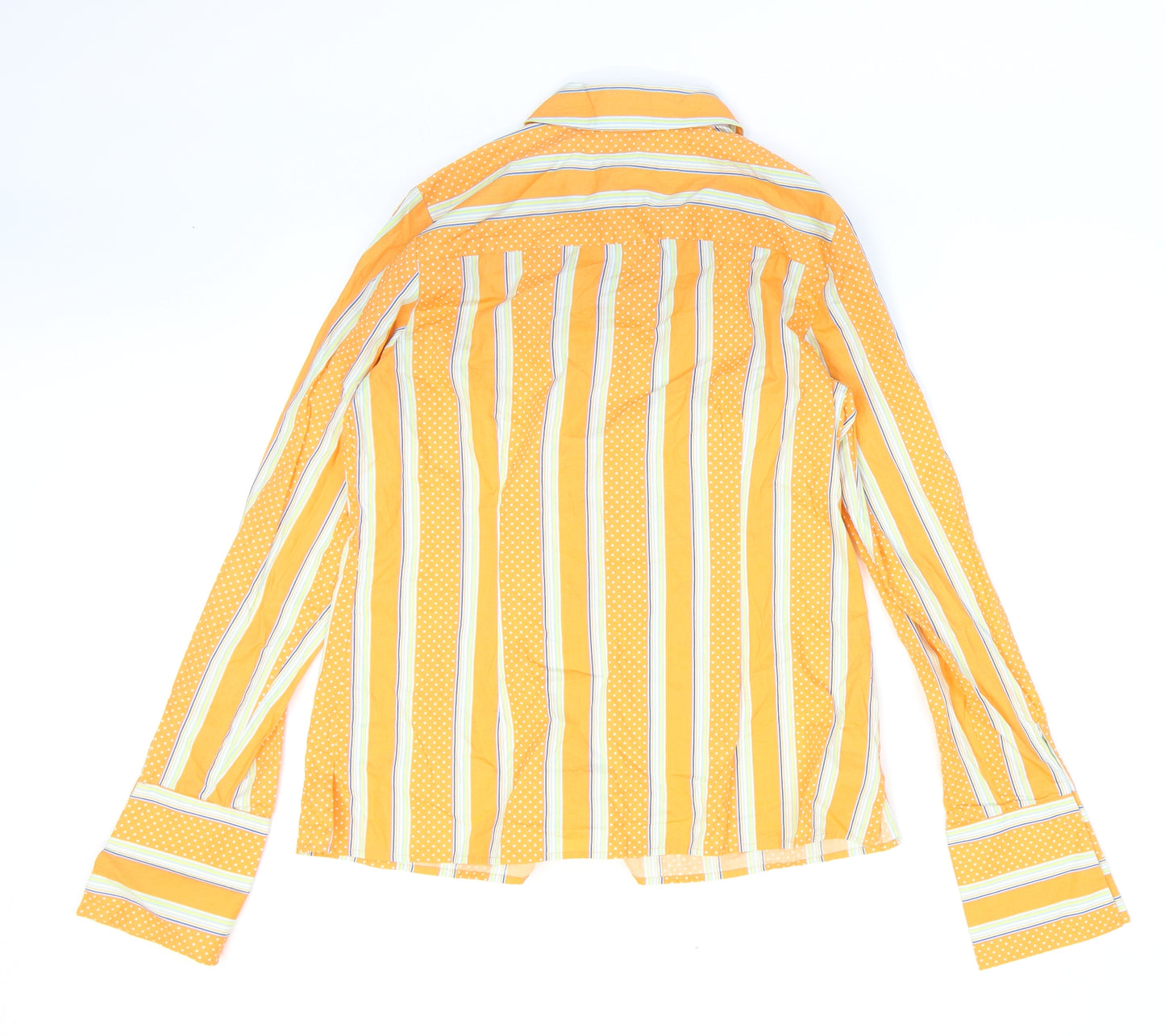 Coldwater Creek Womens Multicoloured Striped Cotton Basic Button-Up Size S Collared