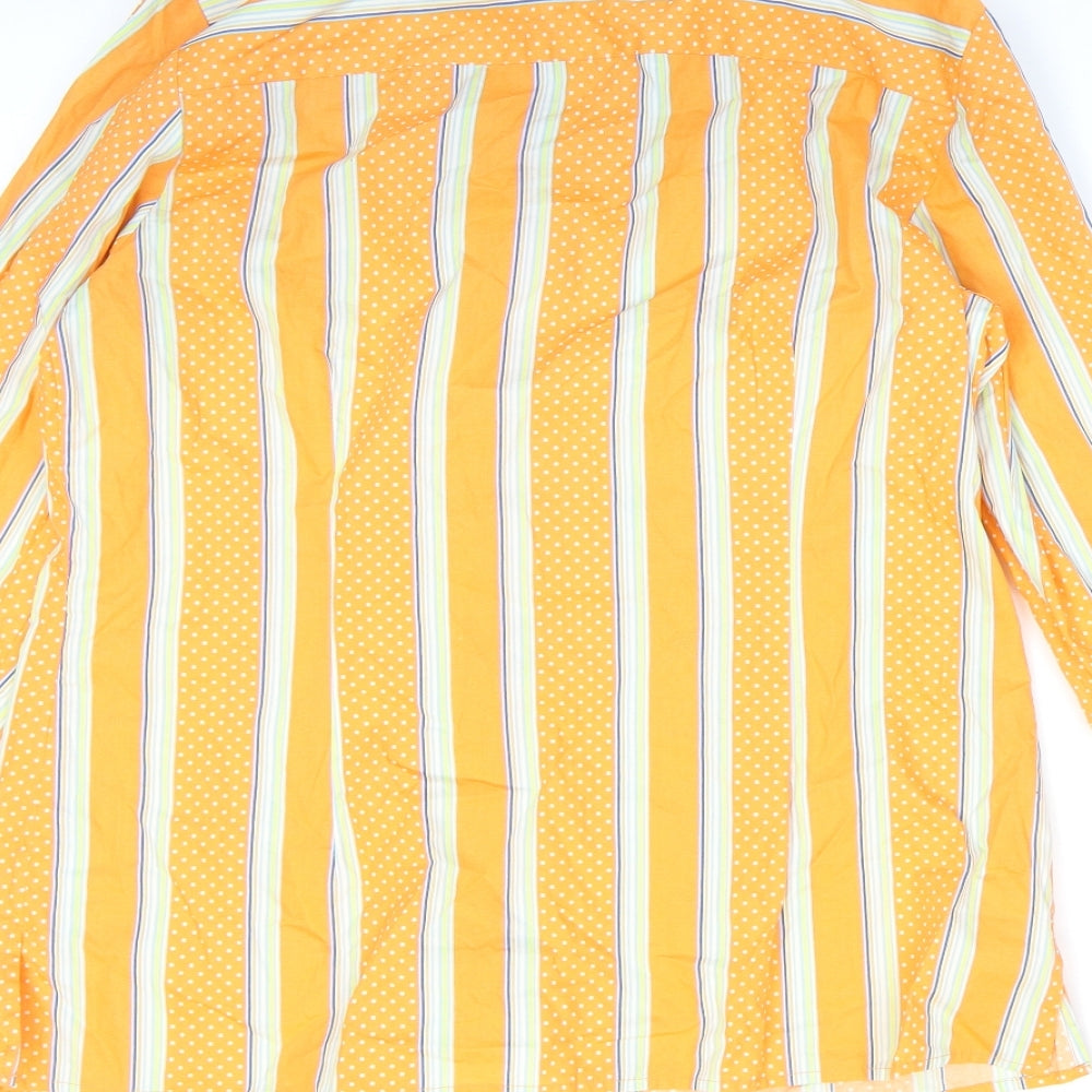 Coldwater Creek Womens Multicoloured Striped Cotton Basic Button-Up Size S Collared