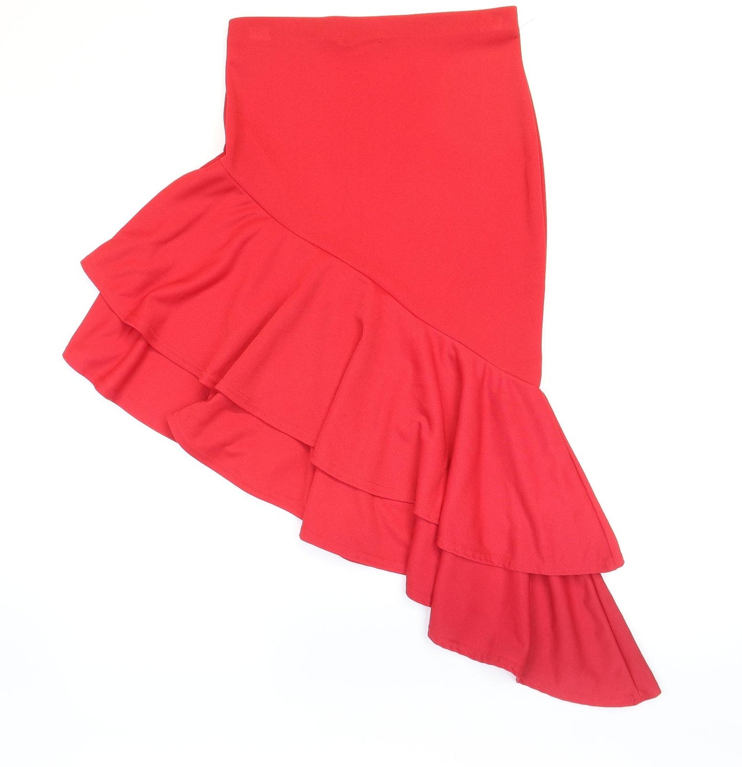 Missi Womens Red Polyester Trumpet Skirt Size 10