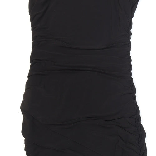 En Focus Studio Womens Black Polyester Bodycon Size 8 Scoop Neck Pullover