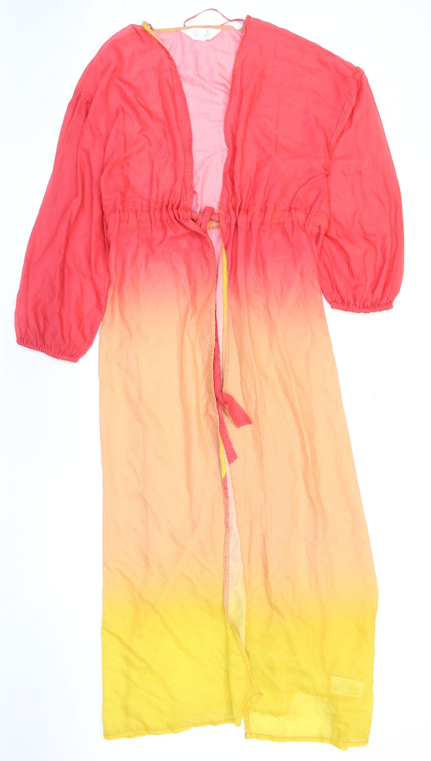 Primark Womens Multicoloured Cotton Kimono Blouse Size S V-Neck