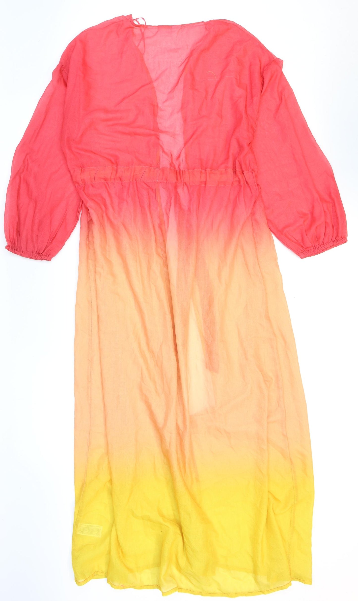 Primark Womens Multicoloured Cotton Kimono Blouse Size S V-Neck