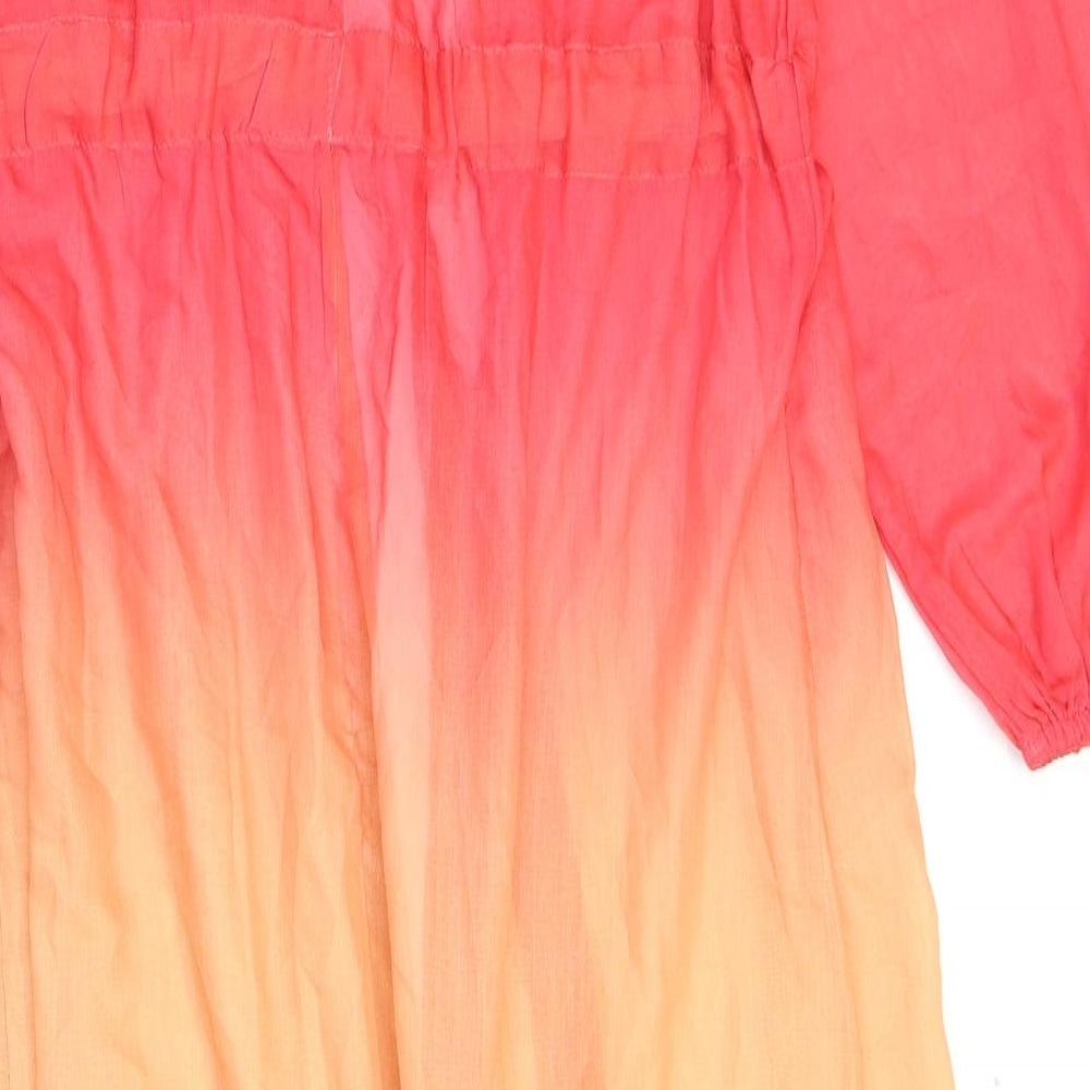 Primark Womens Multicoloured Cotton Kimono Blouse Size S V-Neck