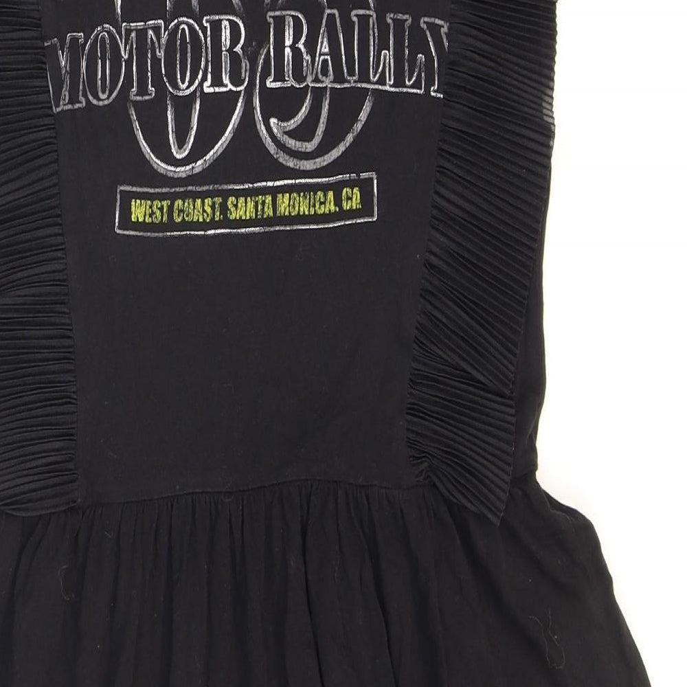 River Island Womens Black Polyester Skater Dress Size 8 Round Neck Pullover - American Eagle