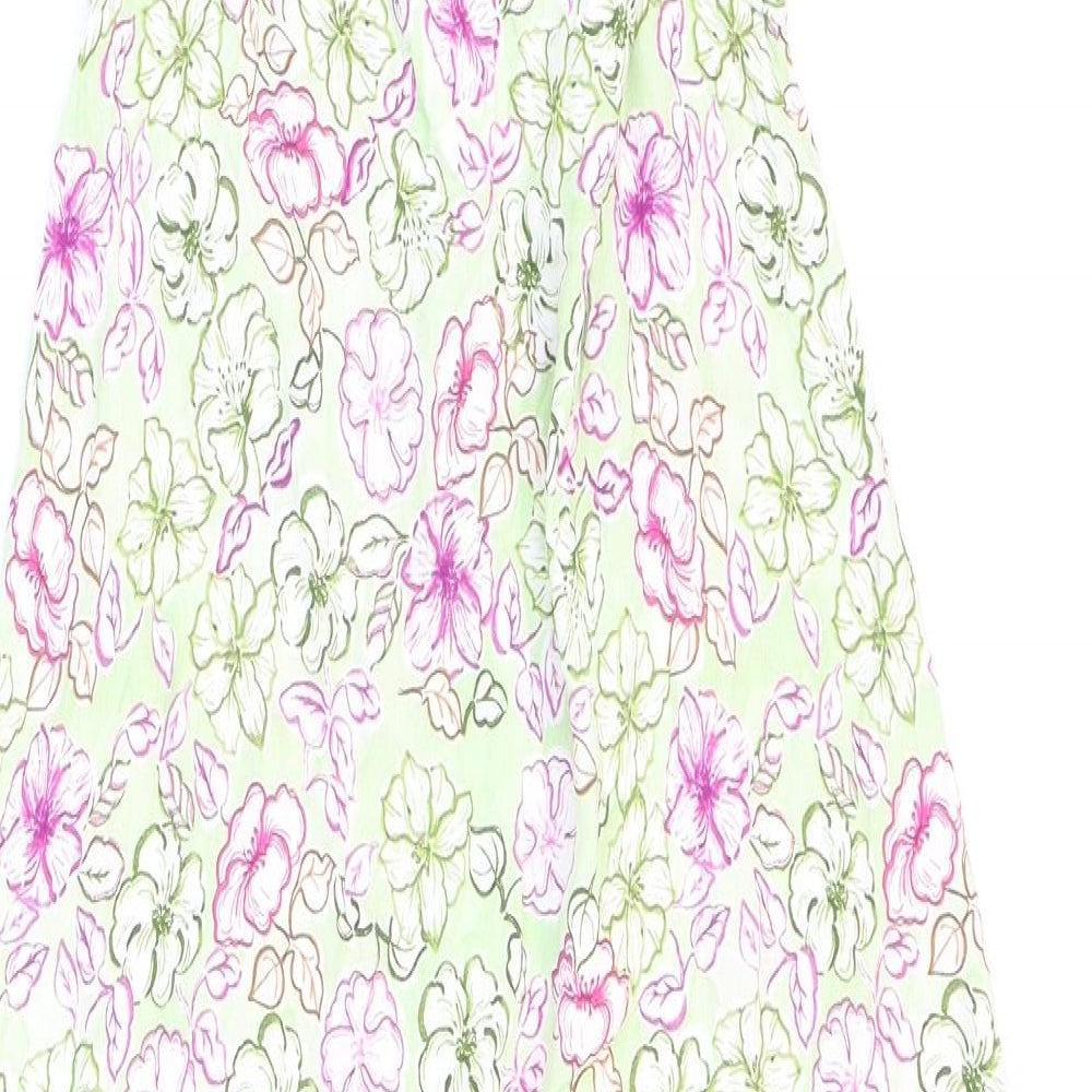 Zara Womens Multicoloured Floral Polyester Fit & Flare Size S Sweetheart Zip