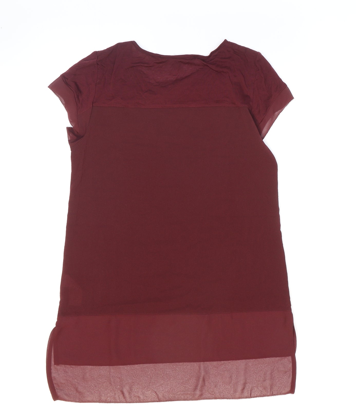 French Connection Womens Red Polyester Tunic T-Shirt Size XS Round Neck