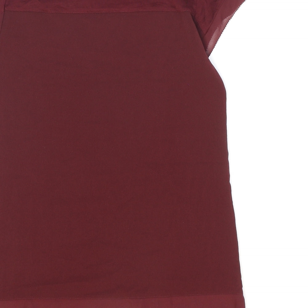French Connection Womens Red Polyester Tunic T-Shirt Size XS Round Neck