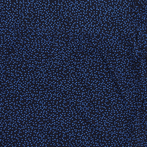 Marks and Spencer Womens Blue Polka Dot Viscose Basic Blouse Size 10 Collared