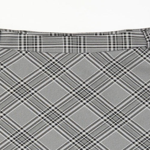 Peacocks Womens Black Plaid Polyester Mini Skirt Size 16 Zip