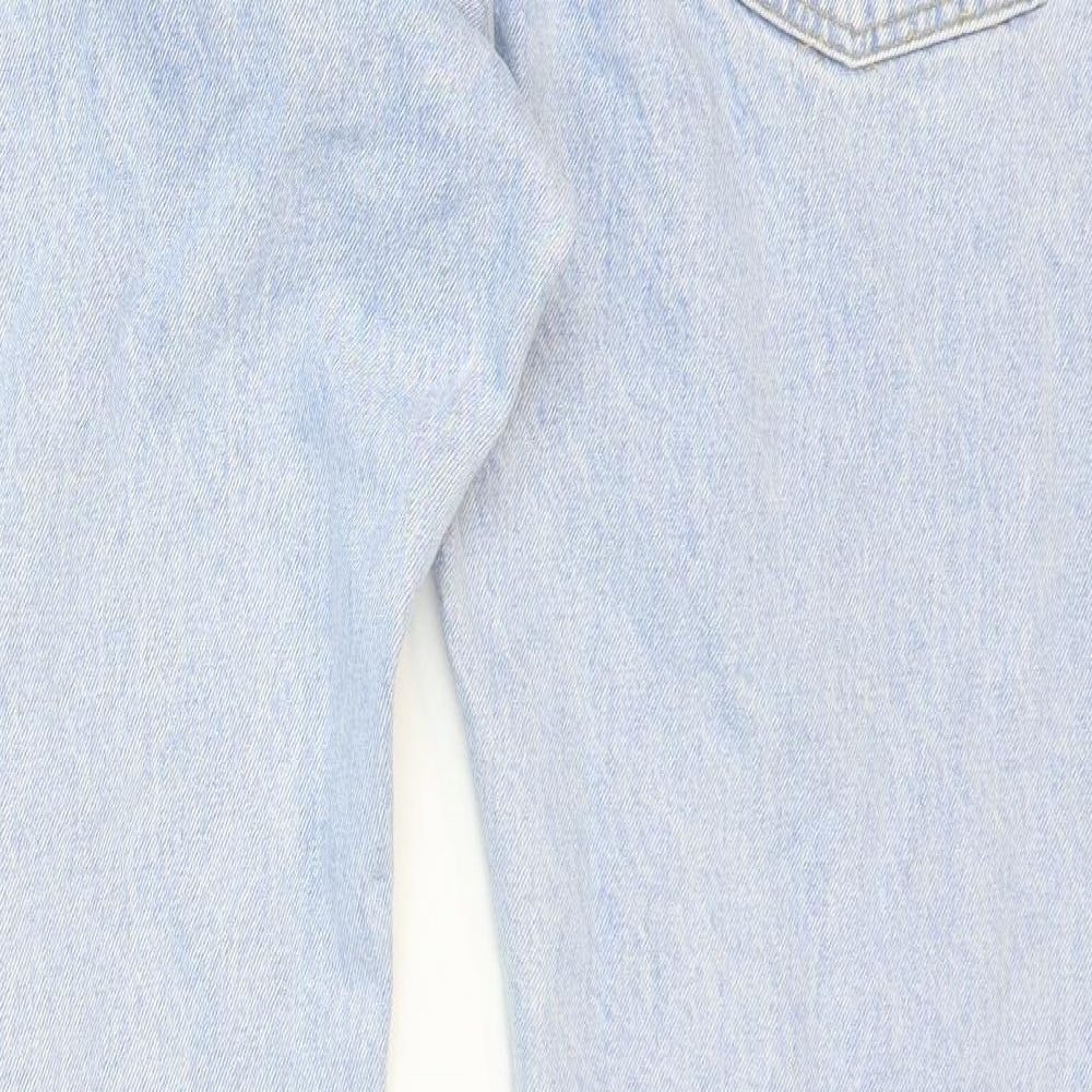 Marks and Spencer Mens Blue Cotton Straight Jeans Size 40 L33 in Regular Zip