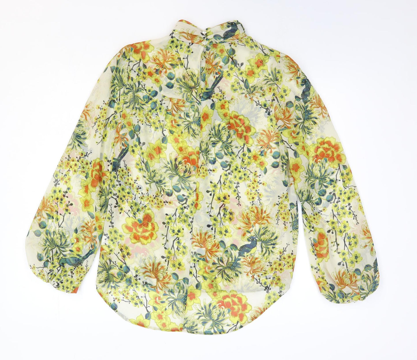 NEXT Womens Multicoloured Floral Polyester Basic Blouse Size 8 High Neck