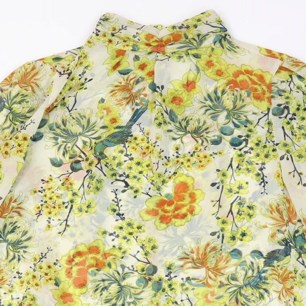 NEXT Womens Multicoloured Floral Polyester Basic Blouse Size 8 High Neck