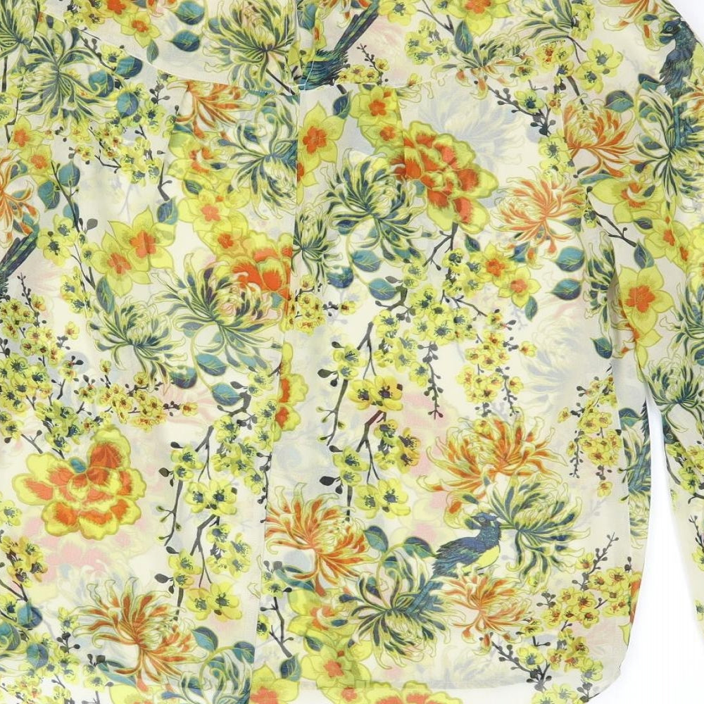 NEXT Womens Multicoloured Floral Polyester Basic Blouse Size 8 High Neck