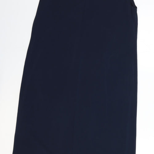 Great Plains Womens Blue Polyester Sheath Size 12 Round Neck Pullover