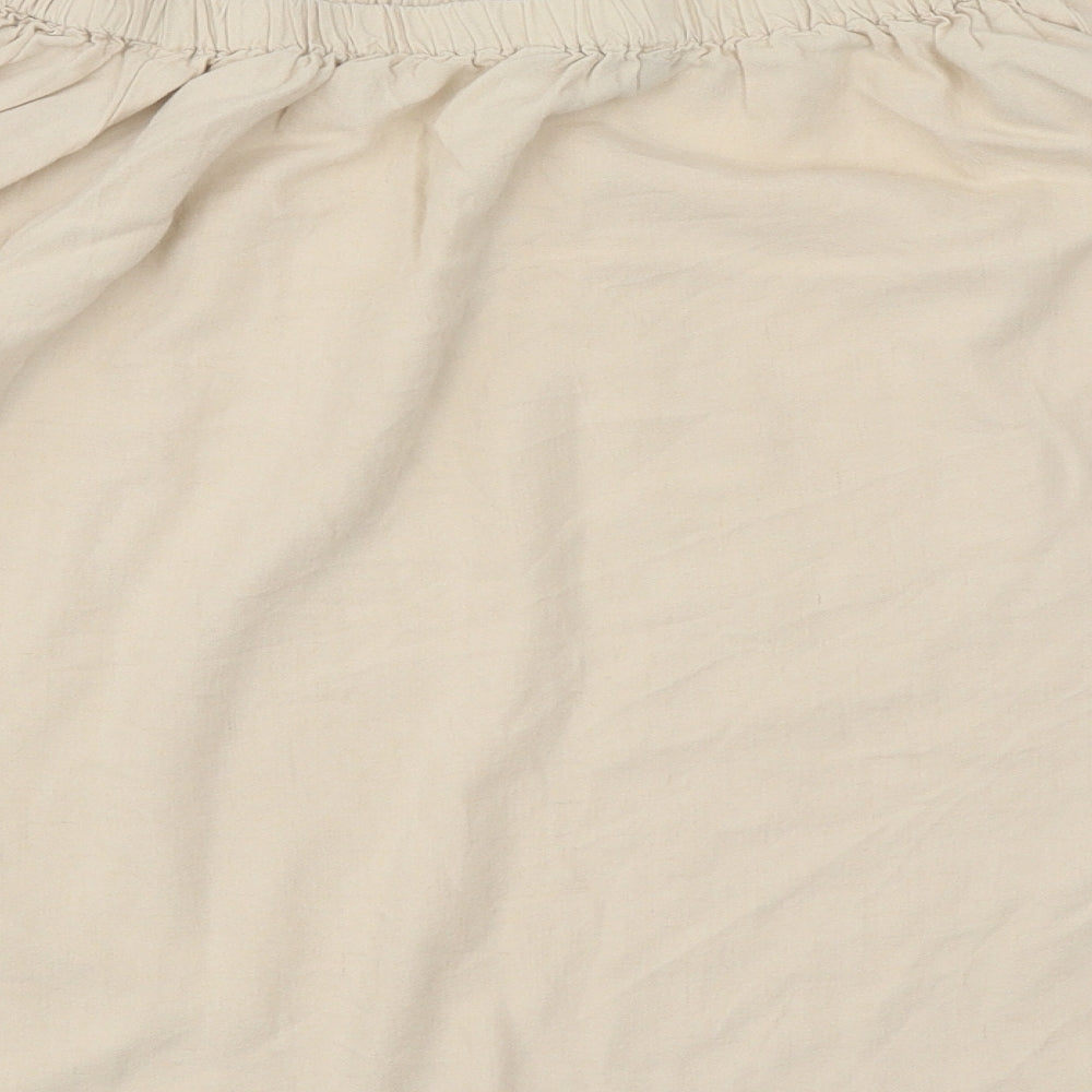 Primark Womens Beige Viscose Jersey Blouse Size 16 Off the Shoulder