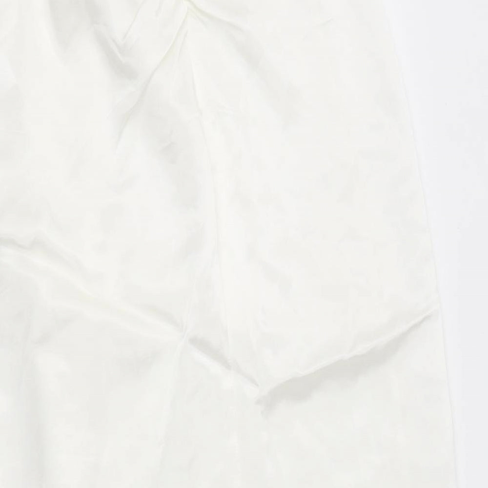 Zara Womens White Silk Maxi Skirt Size L Zip