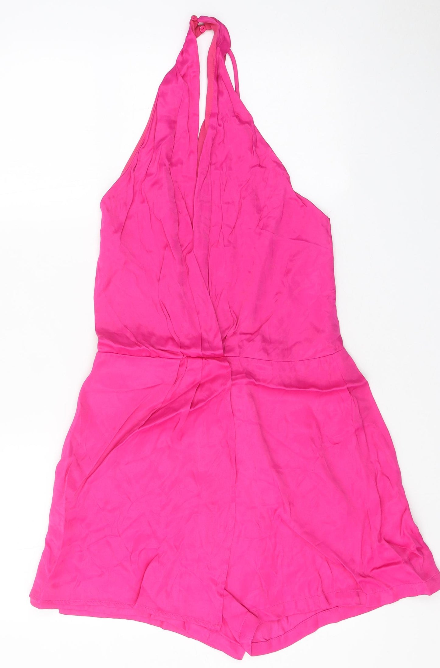Zara Womens Pink Polyester Playsuit One-Piece Size M L10 in Zip