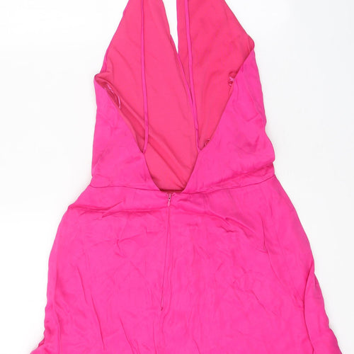 Zara Womens Pink Polyester Playsuit One-Piece Size M L10 in Zip