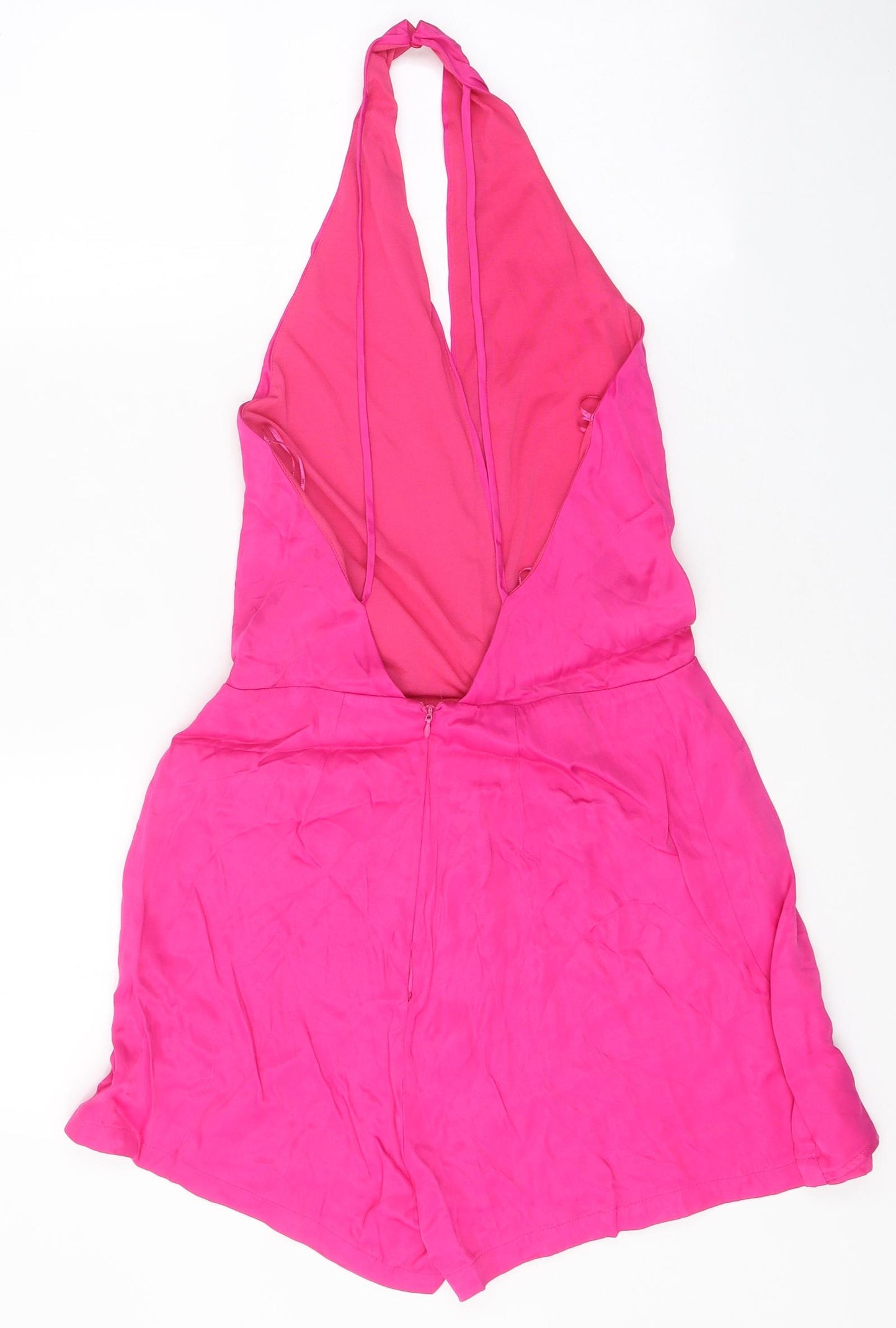 Zara Womens Pink Polyester Playsuit One-Piece Size M L10 in Zip