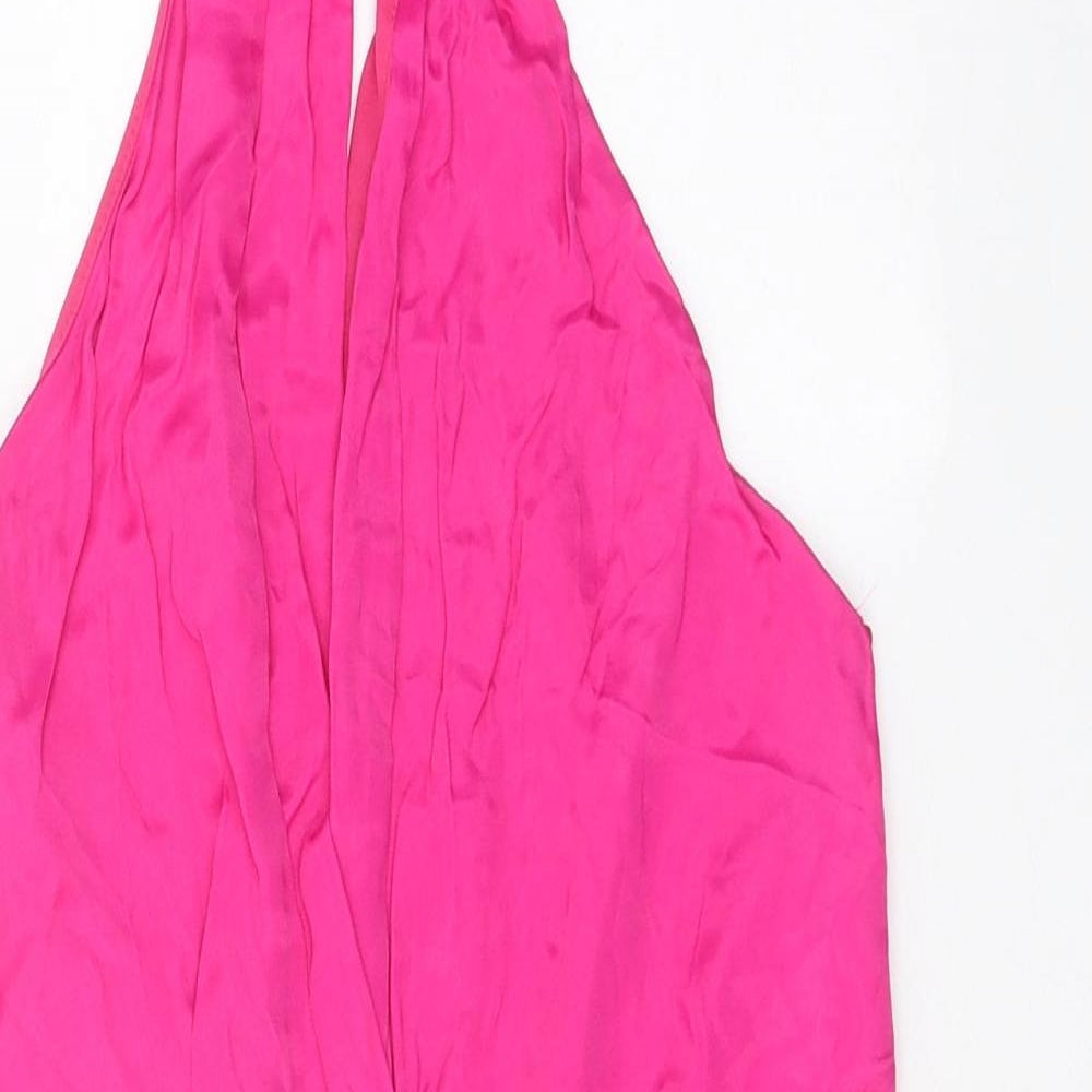 Zara Womens Pink Polyester Playsuit One-Piece Size M L10 in Zip