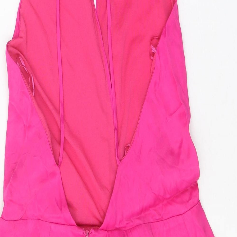 Zara Womens Pink Polyester Playsuit One-Piece Size M L10 in Zip
