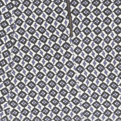 INDISKA Womens White Geometric Cotton A-Line Skirt Size L Zip