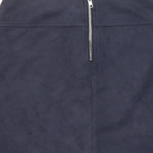 Ally Womens Blue Polyester A-Line Skirt Size 10 Zip - Lace Up Detail