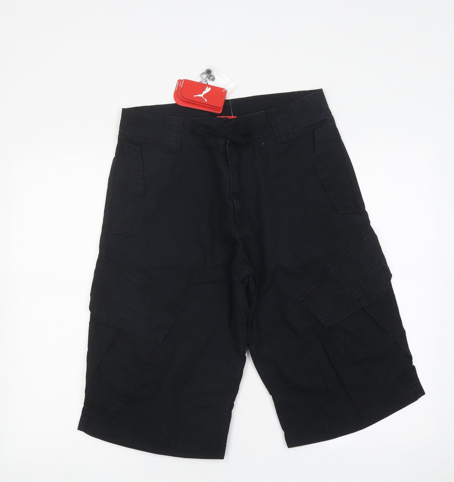 Slazenger Mens Black Cotton Bermuda Shorts Size M L14 in Regular Zip