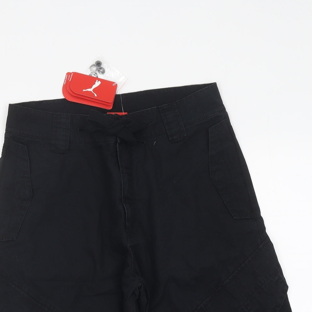 Slazenger Mens Black Cotton Bermuda Shorts Size M L14 in Regular Zip