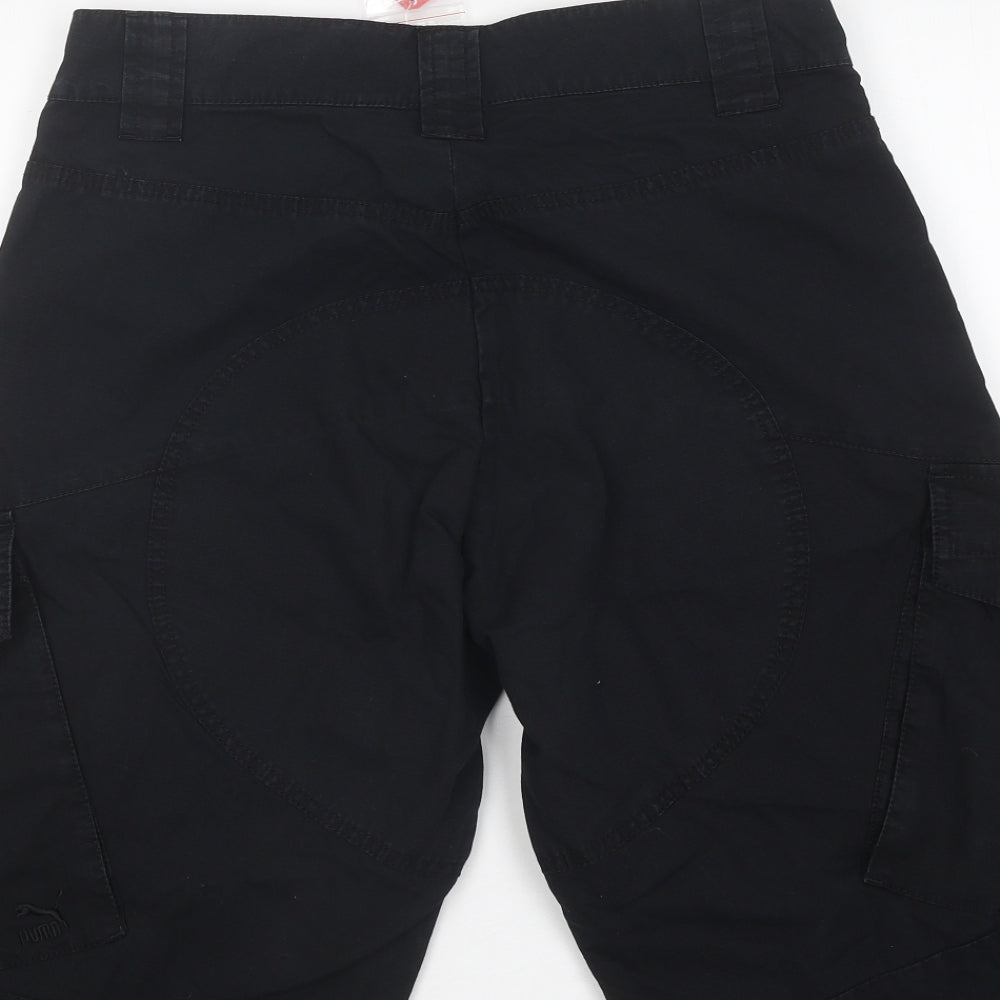 Slazenger Mens Black Cotton Bermuda Shorts Size M L14 in Regular Zip
