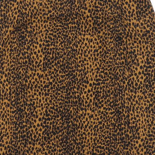 Papaya Womens Orange Animal Print Polyester Straight & Pencil Skirt Size 10 - Leopard Print