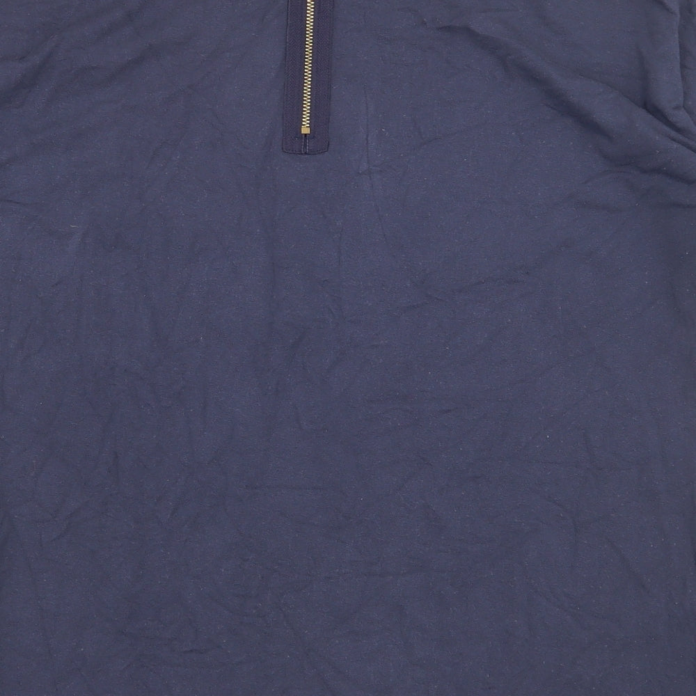 Marks and Spencer Womens Blue Viscose Basic T-Shirt Size 12 Boat Neck