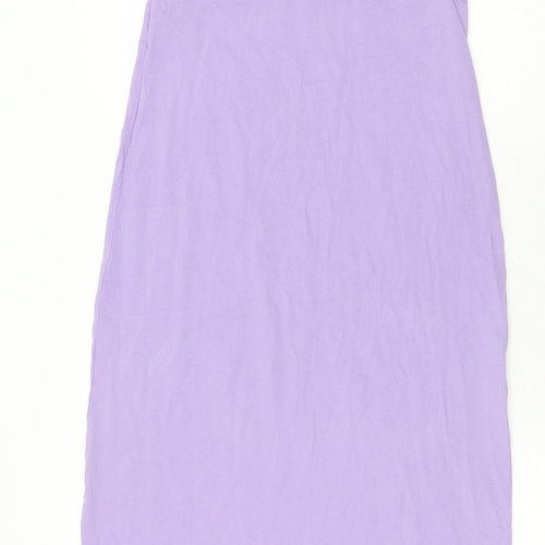 Zara Womens Purple 100% Cotton Sheath Size M Scoop Neck Pullover