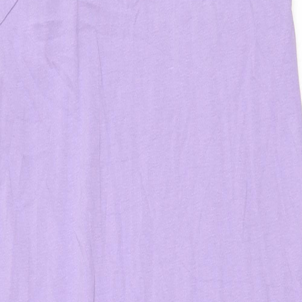 Zara Womens Purple 100% Cotton Sheath Size M Scoop Neck Pullover